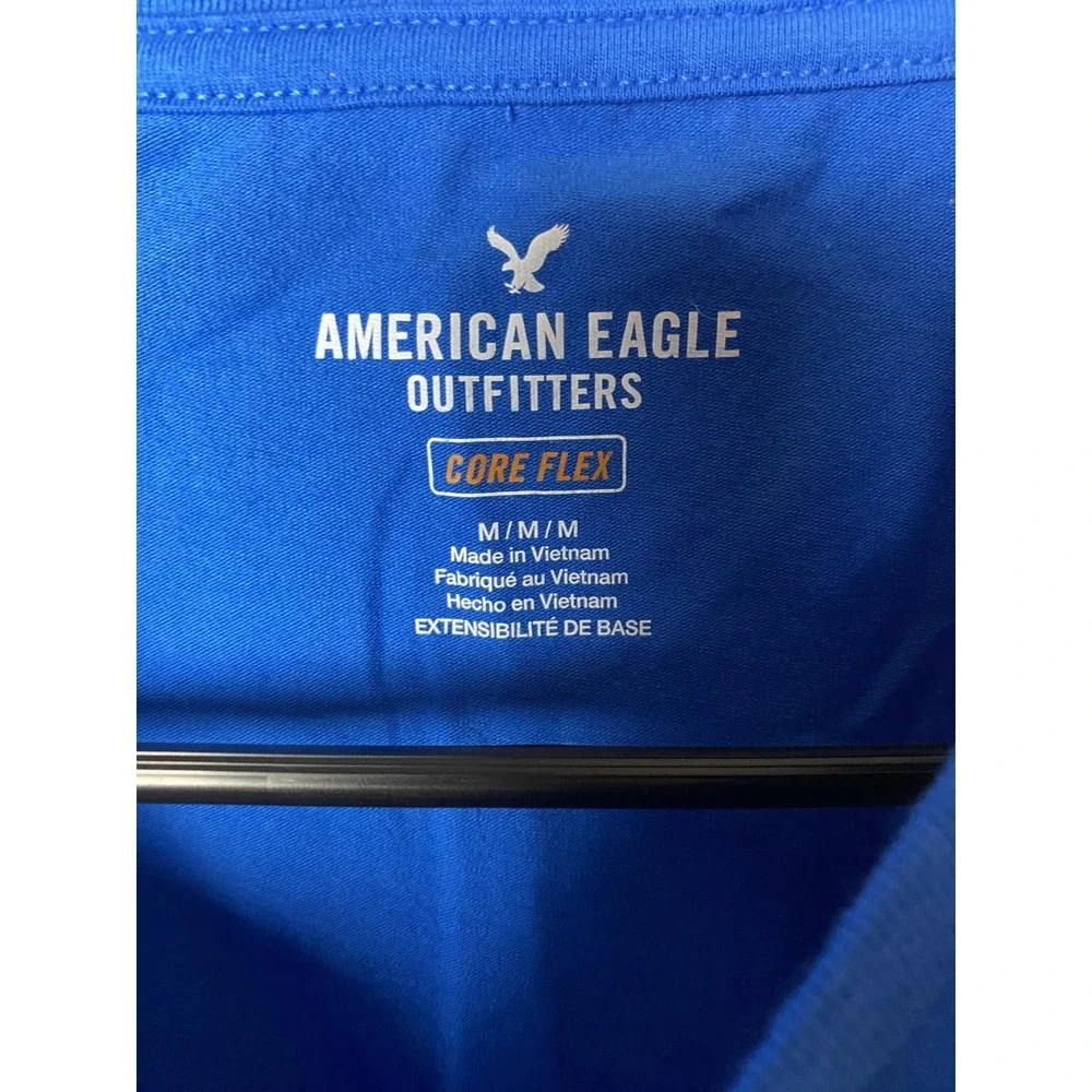 American Eagle Mens M Core Flex Blue Graphic T-Shirt New